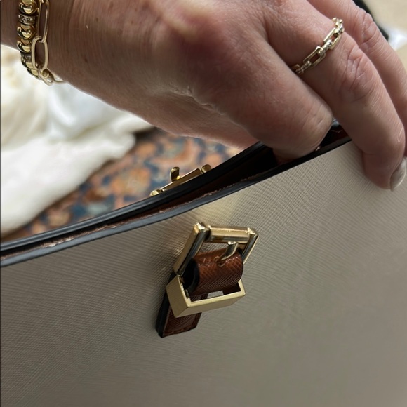 Michael Kors White and Brown Leather Tote Bag - needs strap - Picture 12 of 12